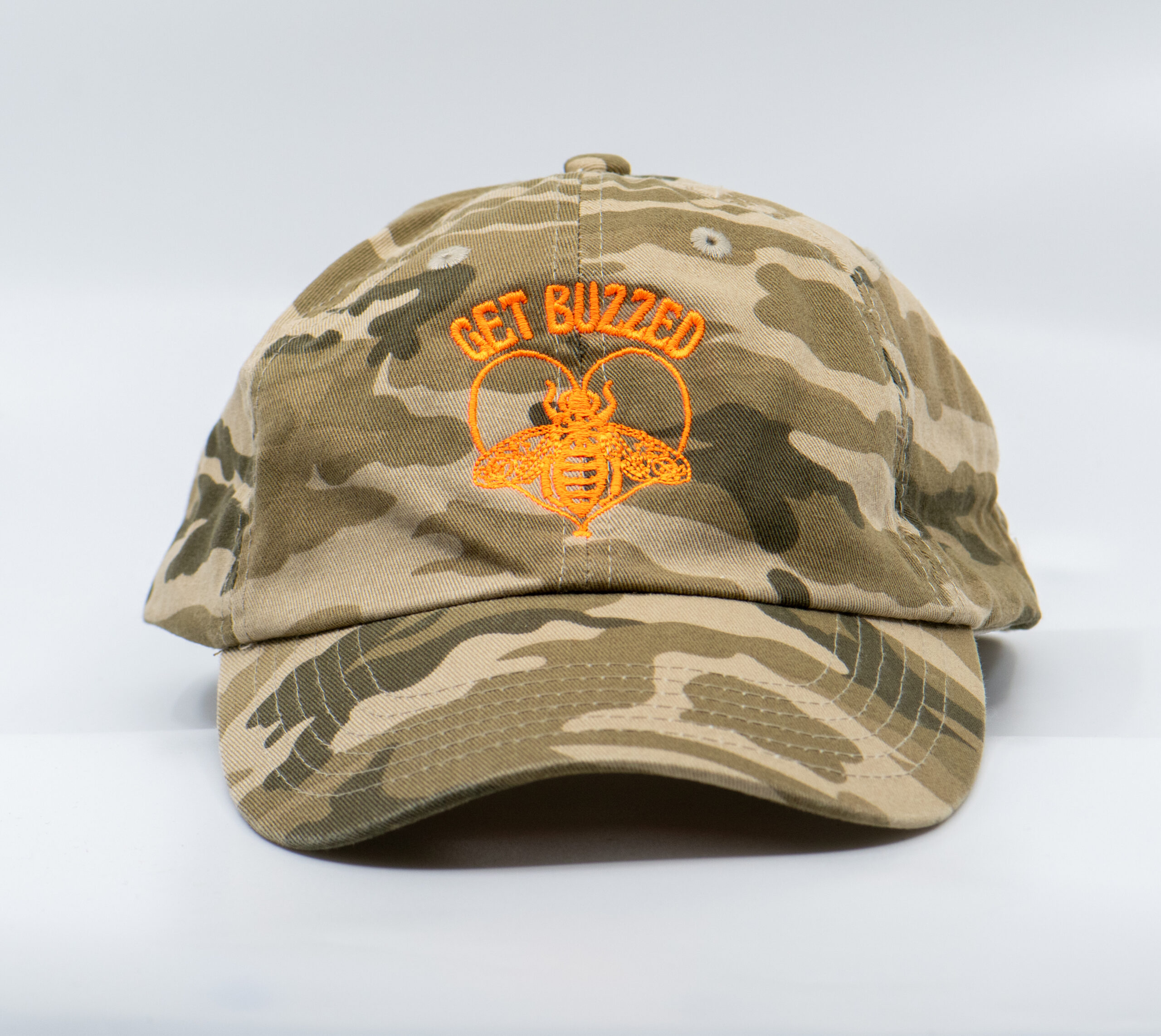 Get Buzzed Classic Dad Hat (Camo/Orange)